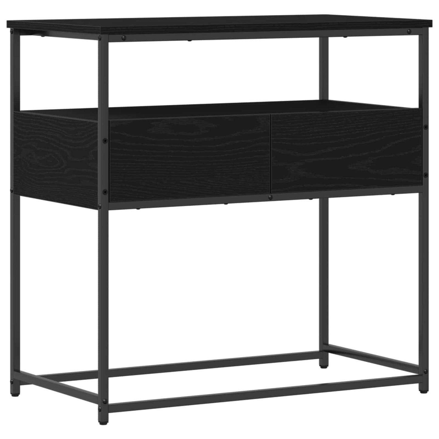 Tavolo consolle Rovere Nero 75 x 40 x 75 cm Legno multistrato