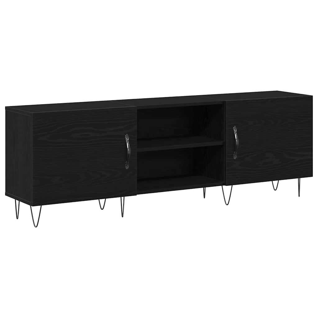 Set mobile TV Rovere Nero 150 x 30 x 50 cm Legno multistrato