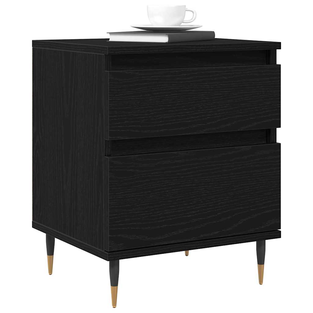 Armadio da Notte Rovere Nero 40 x 35 x 50 cm Legno multistrato