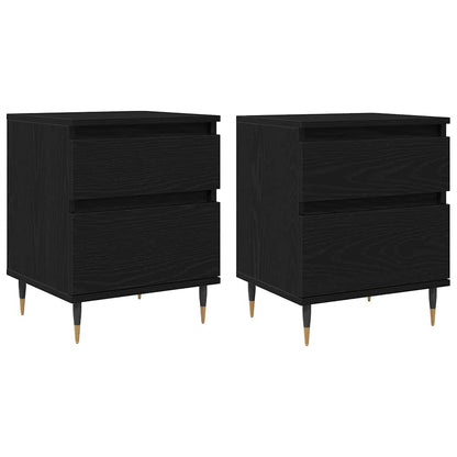 Armadio da Notte con cassetto 2 pcs Rovere Nero 40 x 35 x 50 cm