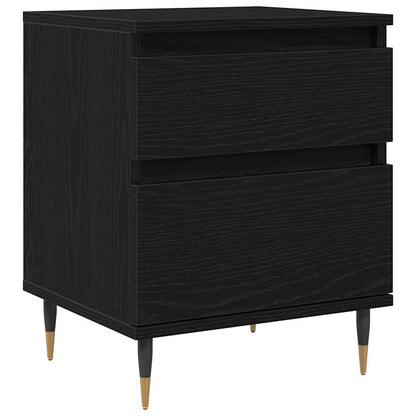 Armadio da Notte con cassetto 2 pcs Rovere Nero 40 x 35 x 50 cm
