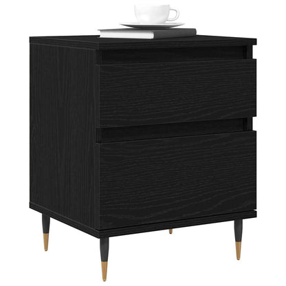 Armadio da Notte con cassetto 2 pcs Rovere Nero 40 x 35 x 50 cm