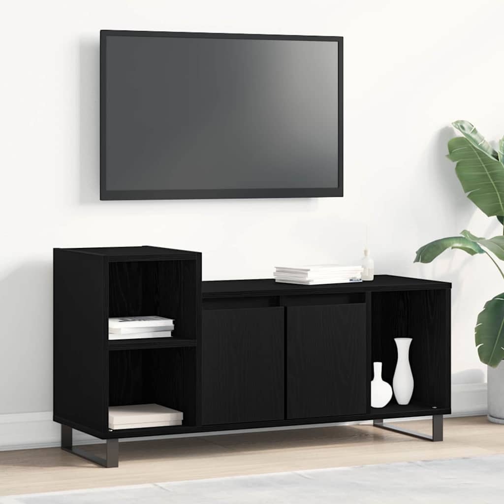 Set mobile TV Rovere Nero 100 x 35 x 55 cm Legno multistrato