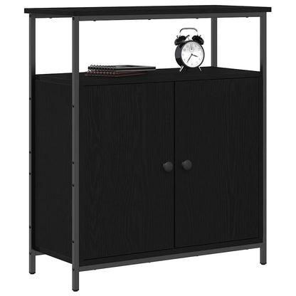 Credenza Rovere Nero 70 x 30 x 80 cm Legno multistrato
