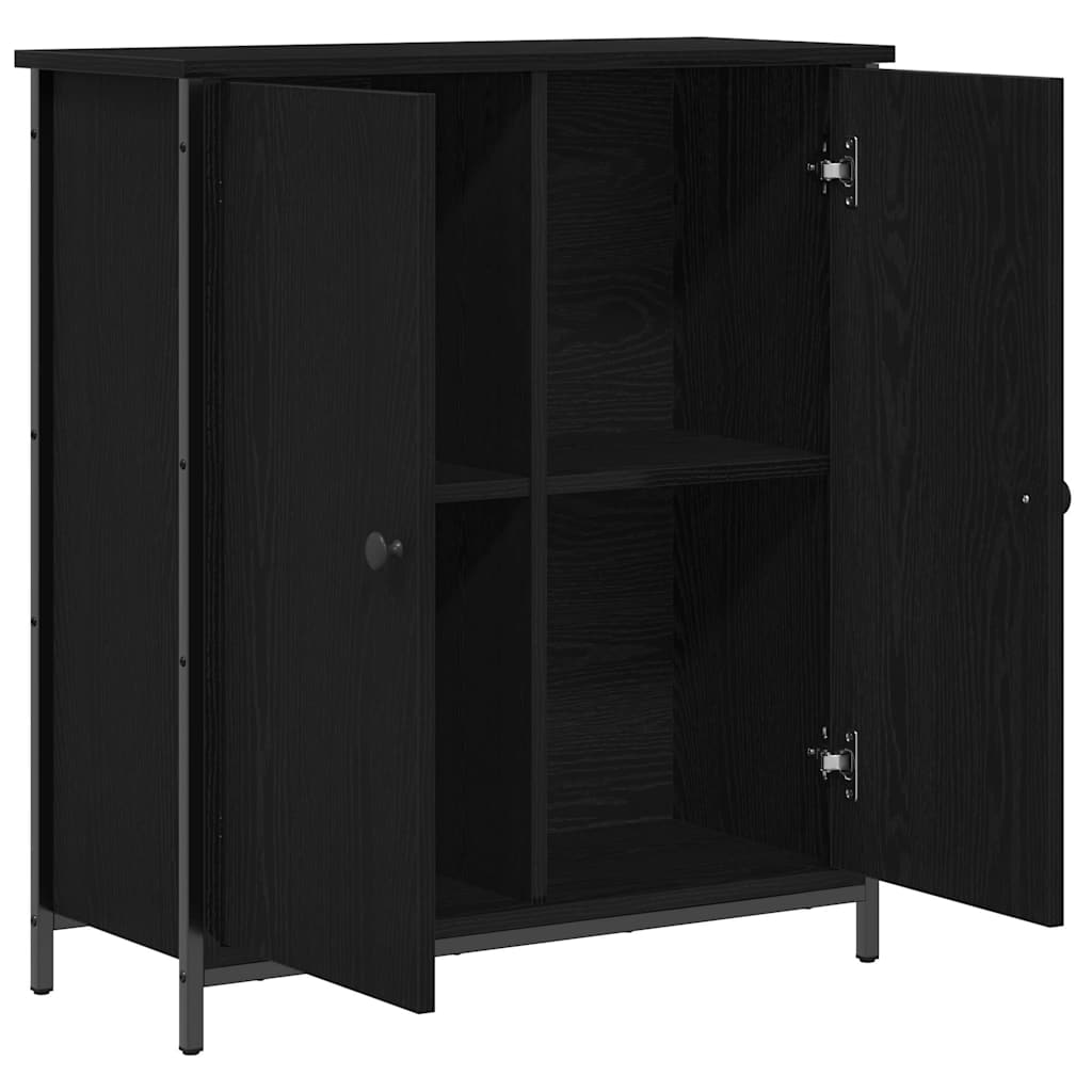 Credenza Rovere Nero 70 x 30 x 80 cm Legno multistrato