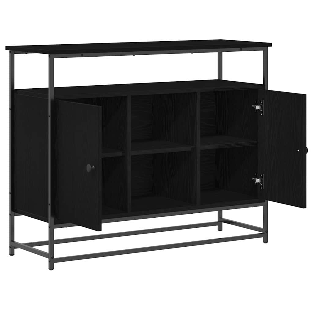 Credenza Rovere Nero 100 x 35 x 80 cm Legno multistrato