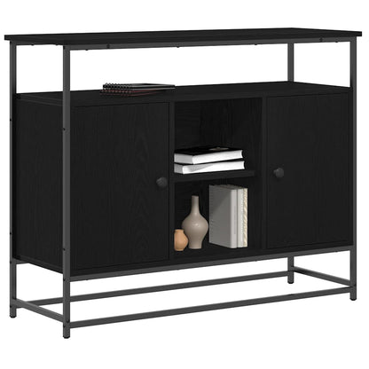 Credenza Rovere Nero 100 x 35 x 80 cm Legno multistrato