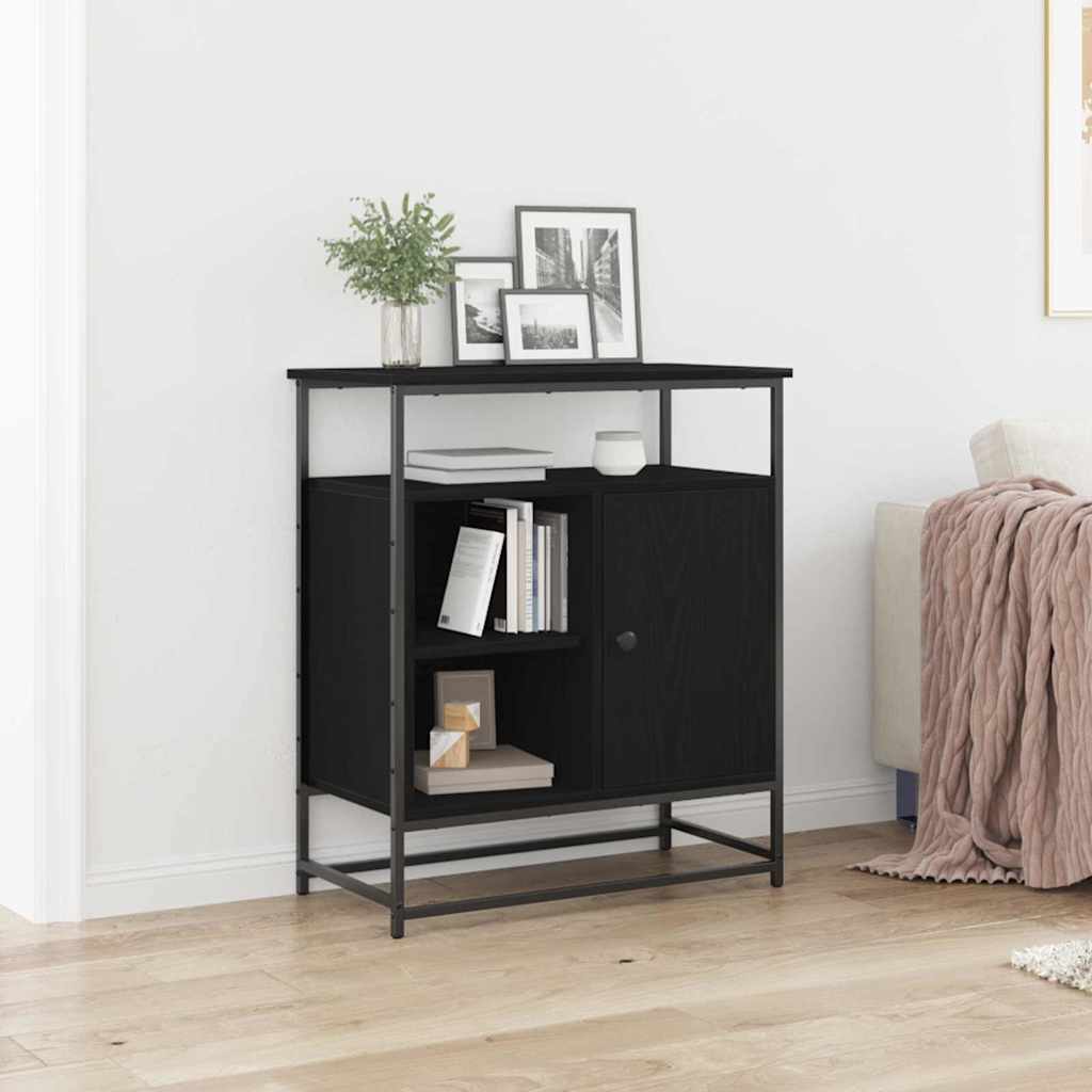 Credenza Rovere Nero 69 x 35 x 80 cm Legno multistrato