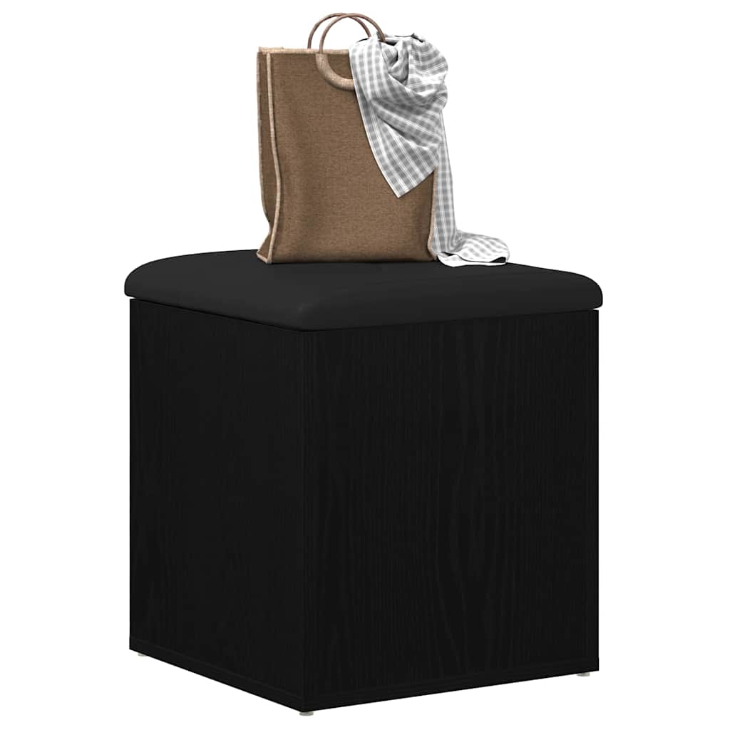Panchina con contenitore Rovere Nero 42 x 42 x 45 cm