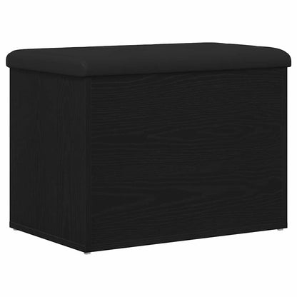 Panchina con contenitore Rovere nero 62 x 42 x 45 cm