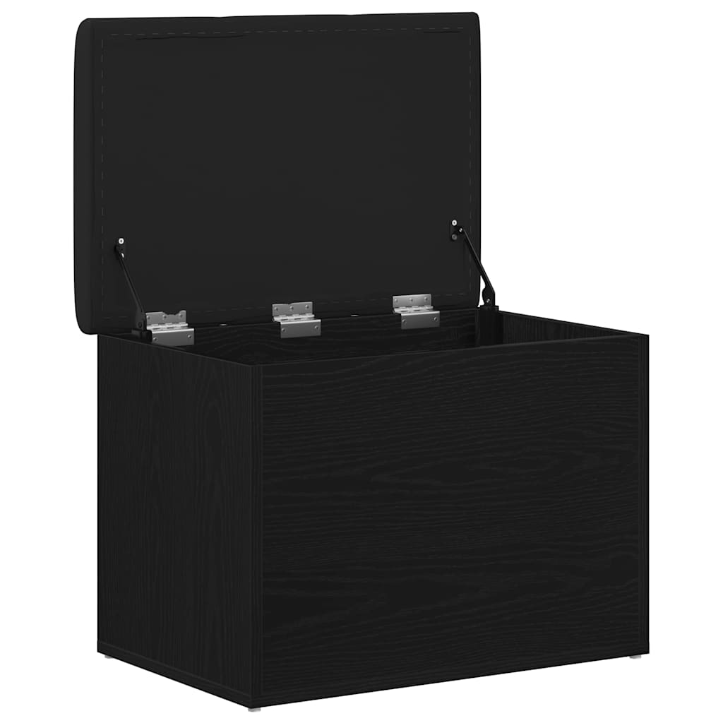 Panchina con contenitore Rovere nero 62 x 42 x 45 cm