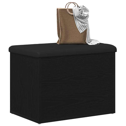 Panchina con contenitore Rovere nero 62 x 42 x 45 cm