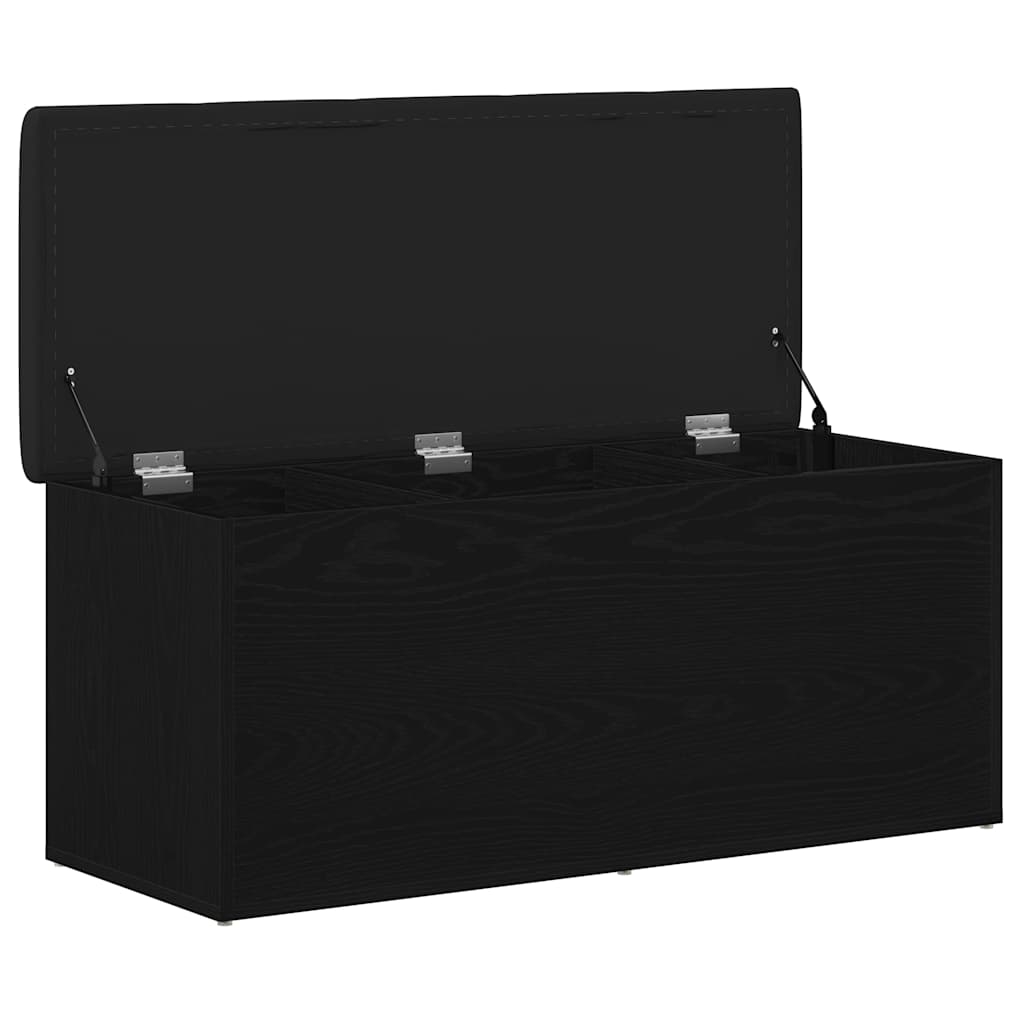 Panchina con contenitore Rovere nero 102 x 42 x 45 cm