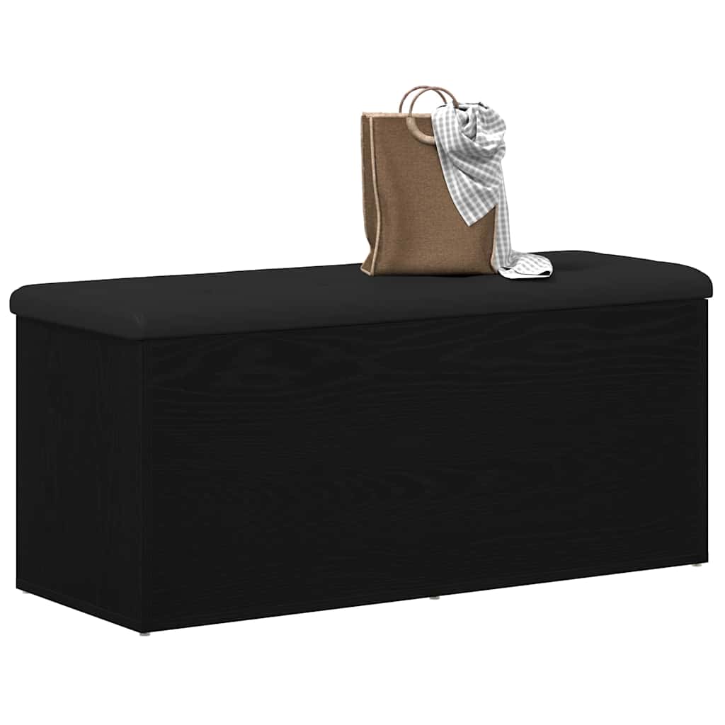 Panchina con contenitore Rovere nero 102 x 42 x 45 cm