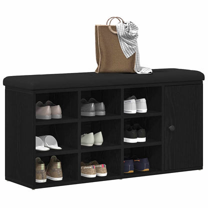Panchina con contenitore Rovere Nero 102 x 32 x 50 cm