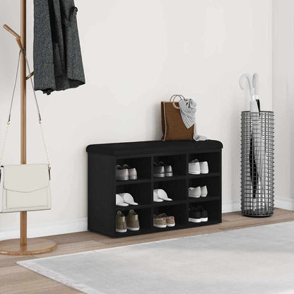 Panca per scarpe Nero 80 x 30 x 48 cm Legno multistrato
