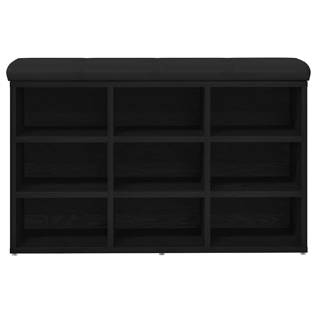 Panca per scarpe Nero 80 x 30 x 48 cm Legno multistrato
