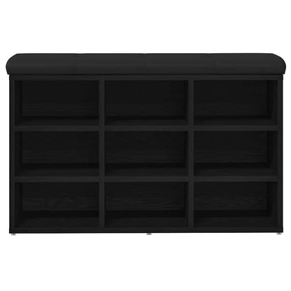 Panca per scarpe Nero 80 x 30 x 48 cm Legno multistrato