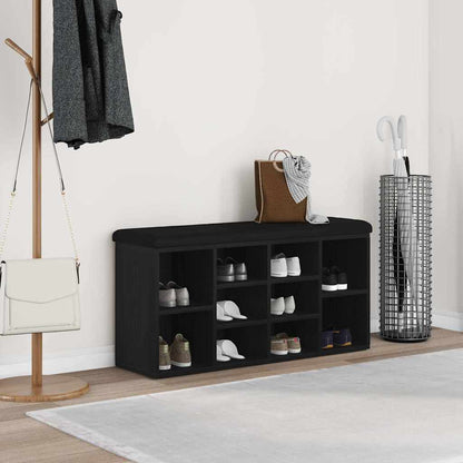 Panca per scarpe Rovere Nero 102 x 32 x 50 cm Legno multistrato