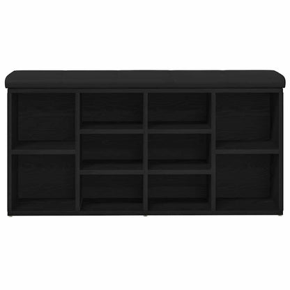 Panca per scarpe Rovere Nero 102 x 32 x 50 cm Legno multistrato