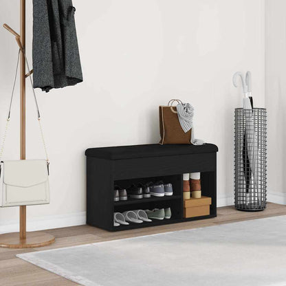 Panca per scarpe Nero 80 x 30 x 45 cm Legno multistrato
