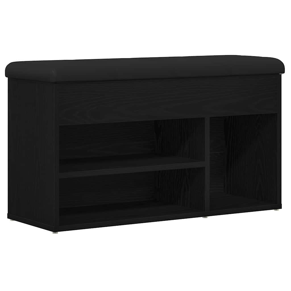 Panca per scarpe Nero 80 x 30 x 45 cm Legno multistrato
