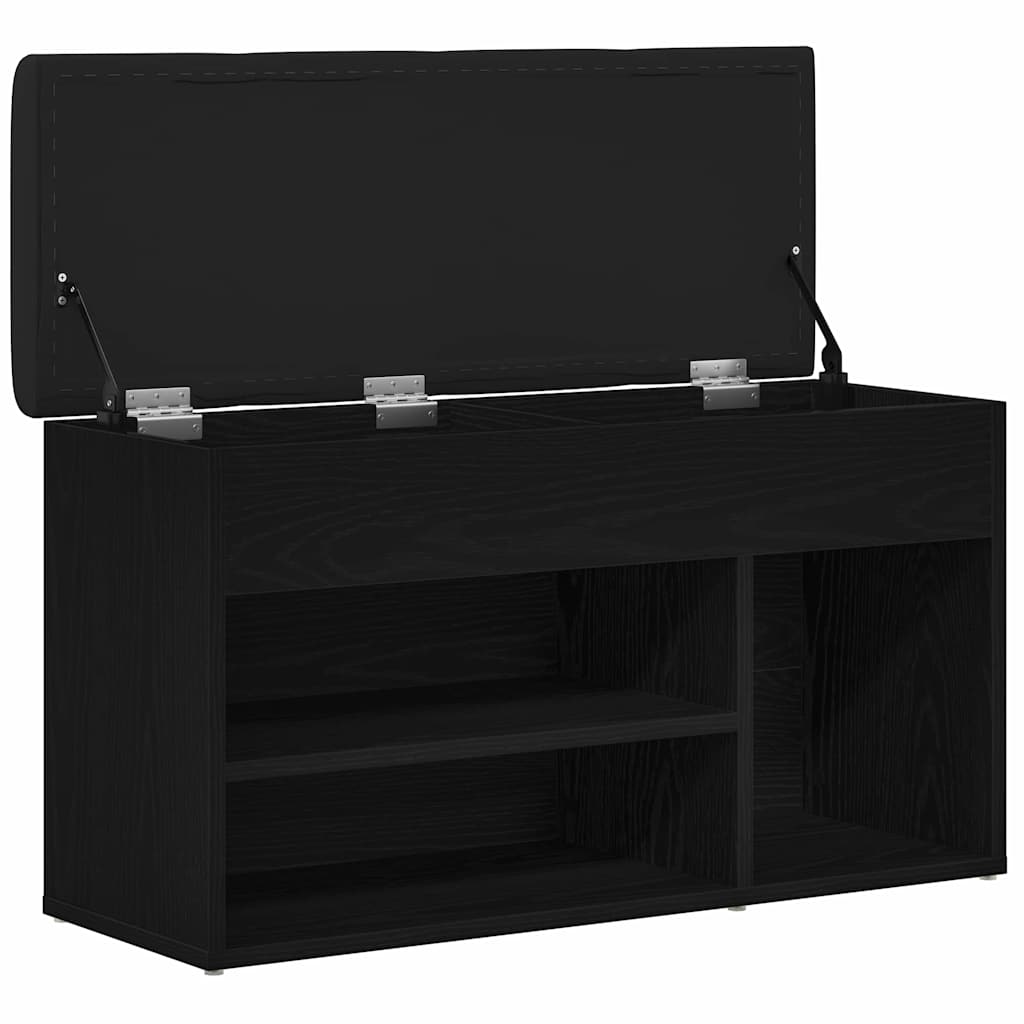 Panca per scarpe Nero 80 x 30 x 45 cm Legno multistrato