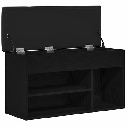 Panca per scarpe Nero 80 x 30 x 45 cm Legno multistrato