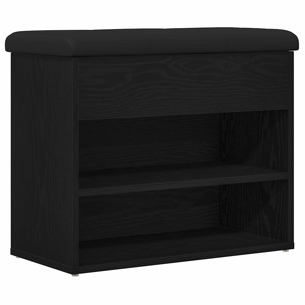 Panchina con contenitore Rovere Nero 62 x 32 x 50 cm