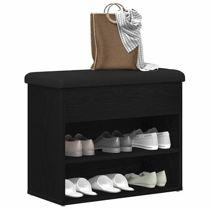 Panchina con contenitore Rovere Nero 62 x 32 x 50 cm