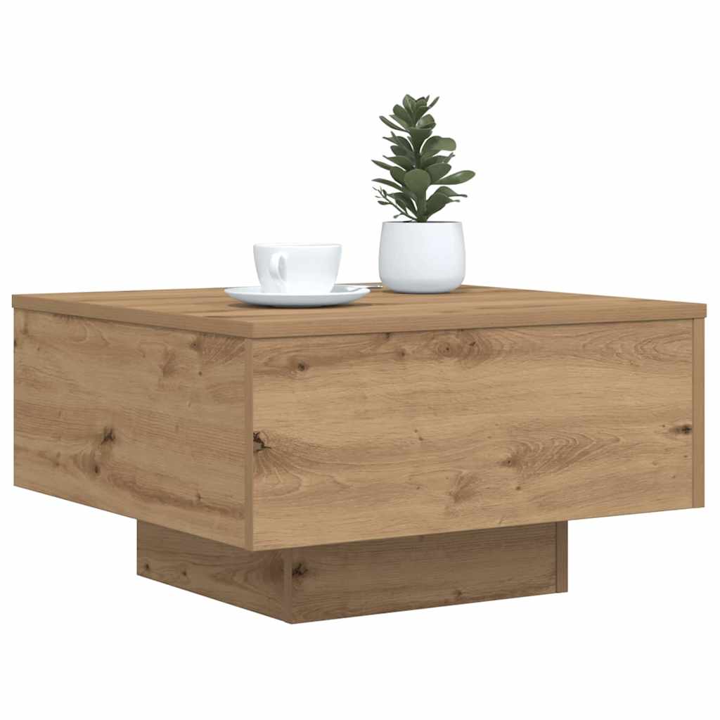 Tavolino da salotto Rovere artigianale 55 x 55 x 31 cm