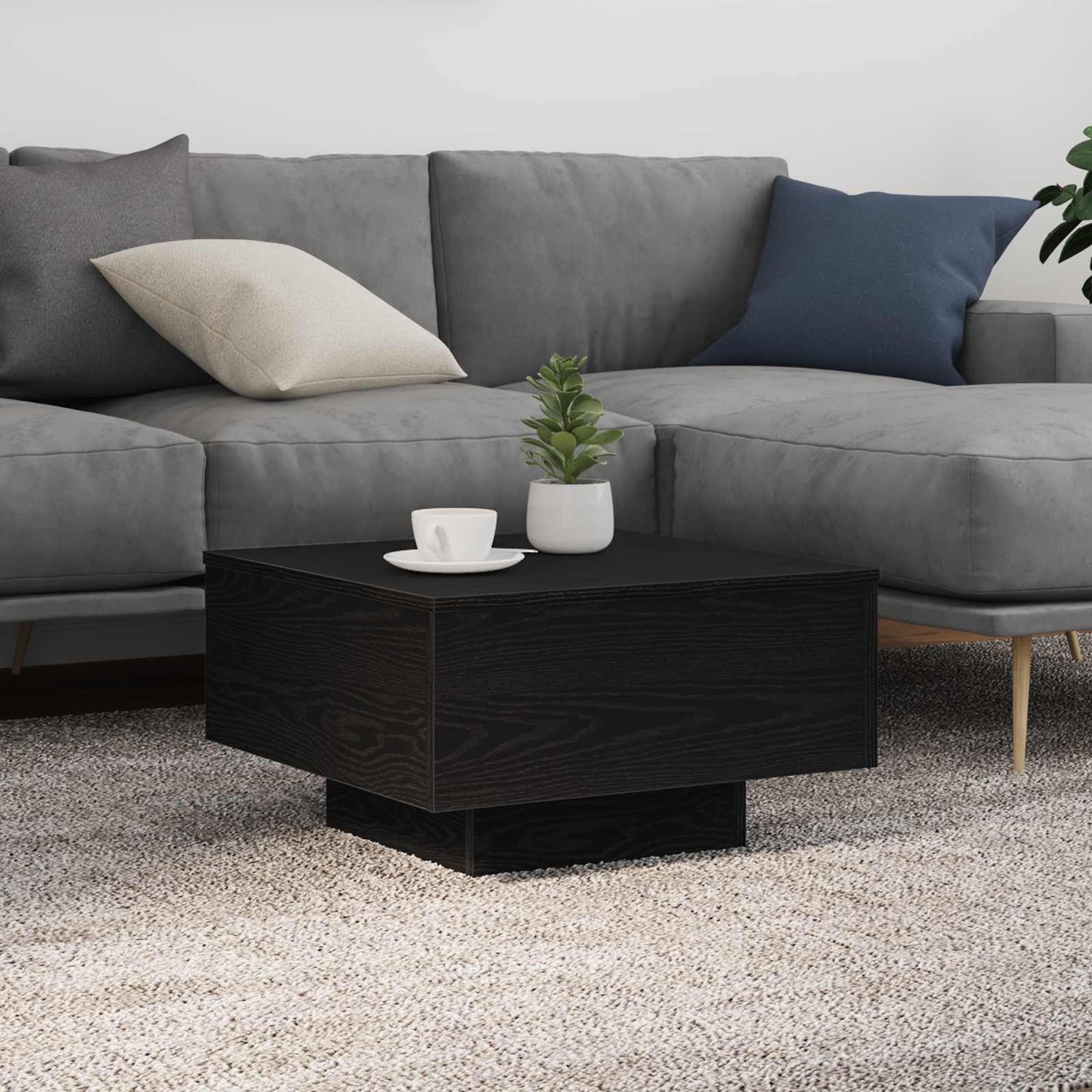 Tavolino da salotto Rovere Nero 55 x 55 x 31 cm