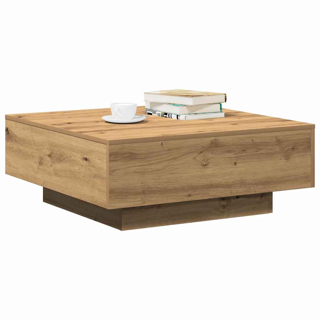 Tavolino da salotto Rovere artigianale 80 x 80 x 31 cm