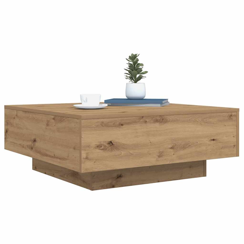 Tavolino da salotto Rovere artigianale 80 x 80 x 31 cm