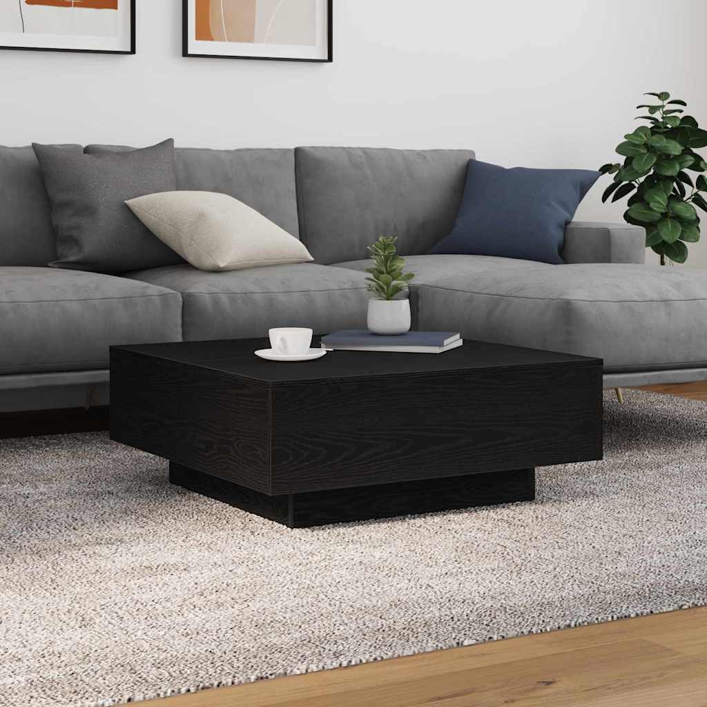 Tavolino da salotto Rovere Nero 80 x 80 x 31 cm