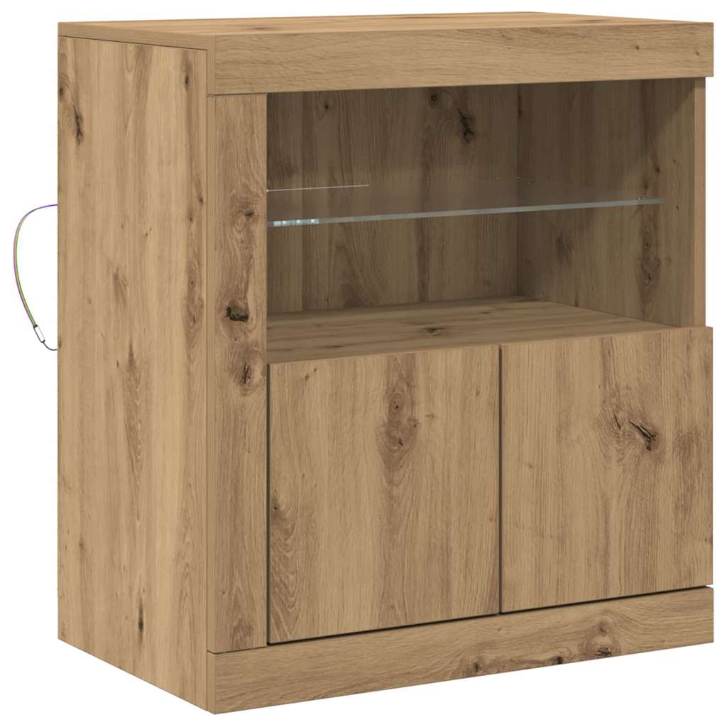 Madia LED Marrone 60,5 x 37 x 67 cm Legno multistrato