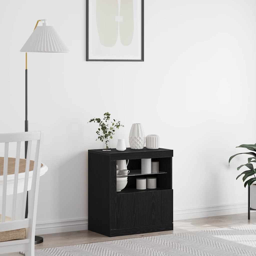 Madia LED Nero 60,5 x 37 x 67 cm Legno multistrato