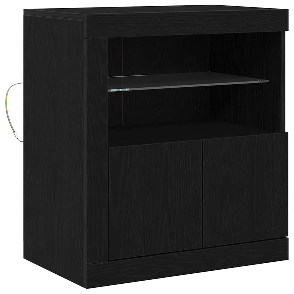 Madia LED Nero 60,5 x 37 x 67 cm Legno multistrato