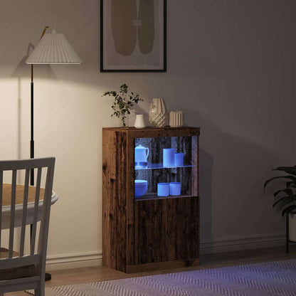 Madia LED Legno vecchio 60,5 x 37 x 100 cm Legno multistrato