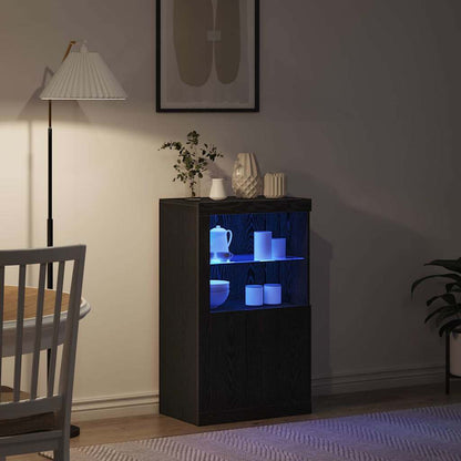 Madia LED Rovere Nero 60,5 x 37 x 100 cm Legno multistrato