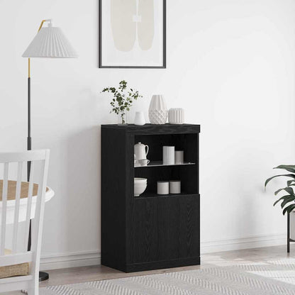 Madia LED Rovere Nero 60,5 x 37 x 100 cm Legno multistrato