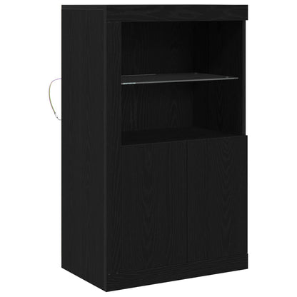 Madia LED Rovere Nero 60,5 x 37 x 100 cm Legno multistrato
