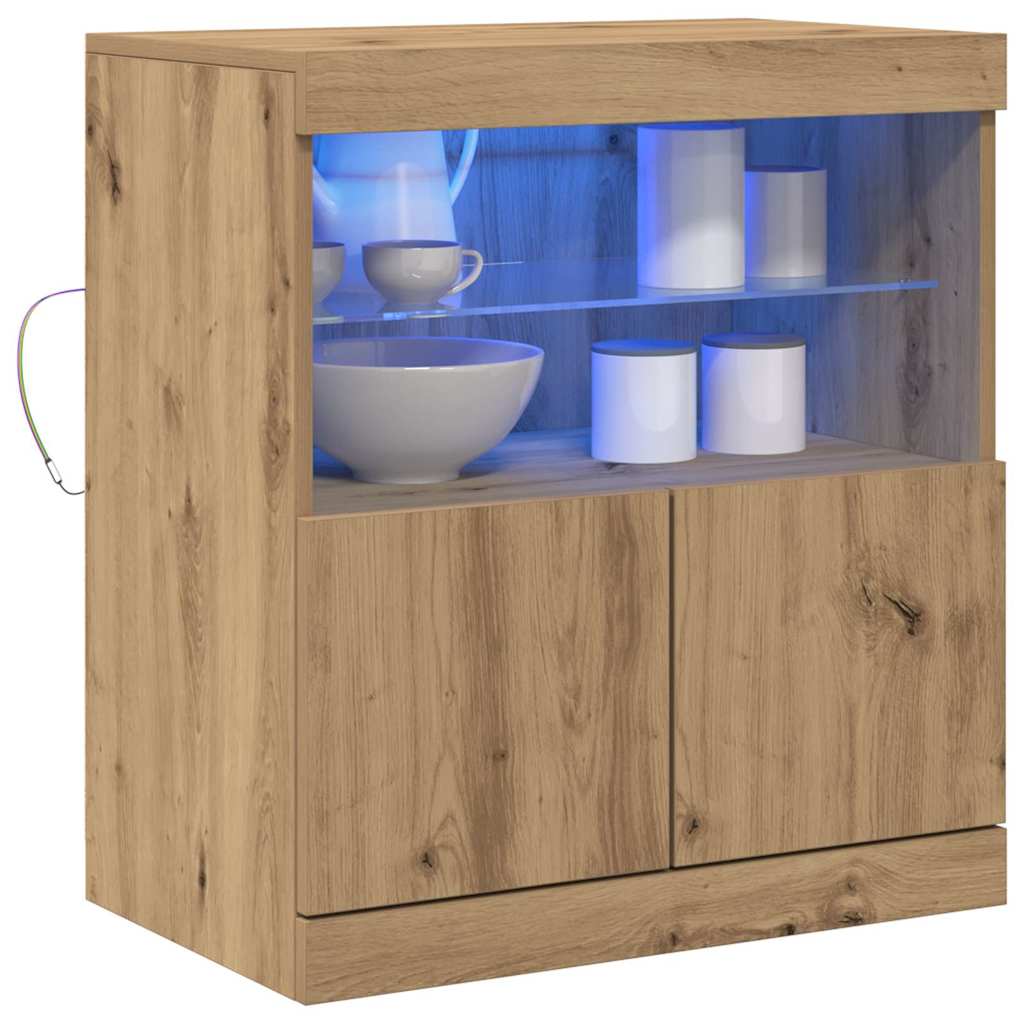 Madia LED Marrone 60,5 x 37 x 67 cm Legno multistrato