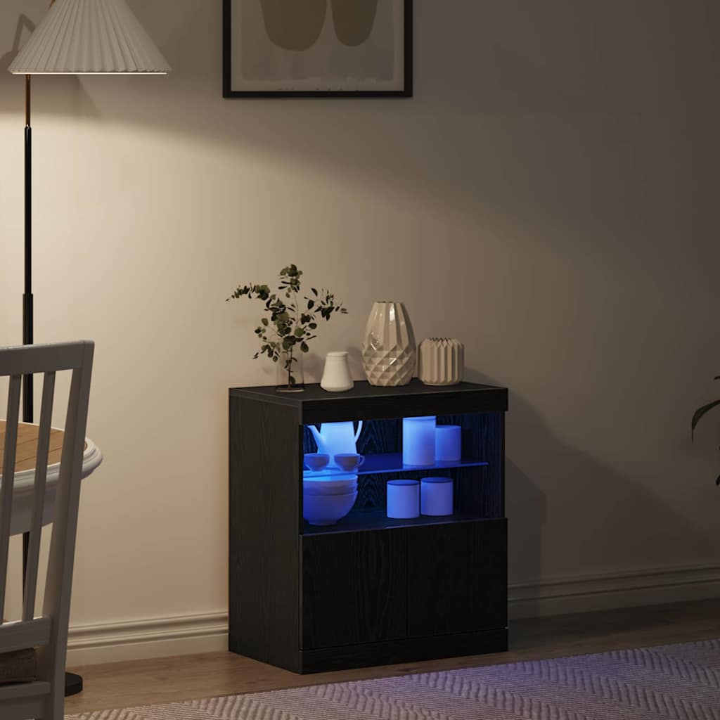 Madia LED Nero 60,5 x 37 x 67 cm Legno multistrato