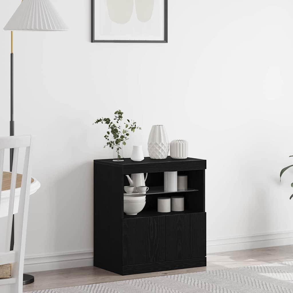 Madia LED Nero 60,5 x 37 x 67 cm Legno multistrato