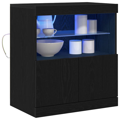 Madia LED Nero 60,5 x 37 x 67 cm Legno multistrato