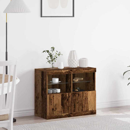 Madia LED Marrone 81 x 37 x 66,5 cm Legno multistrato