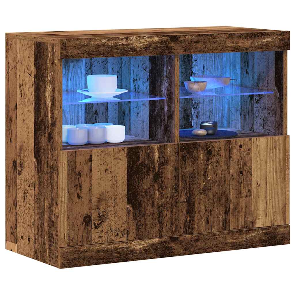 Madia LED Marrone 81 x 37 x 66,5 cm Legno multistrato