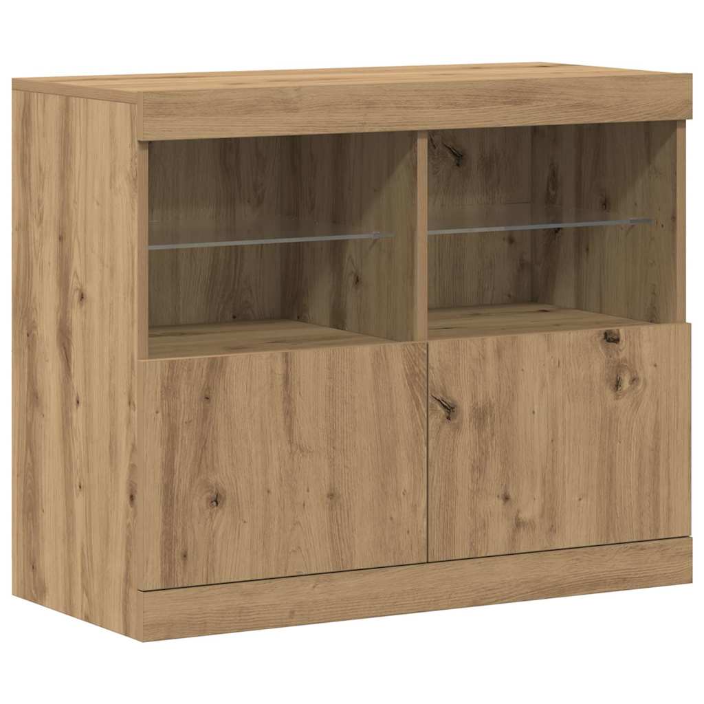 Madia LED Marrone 81 x 37 x 66,5 cm Legno multistrato
