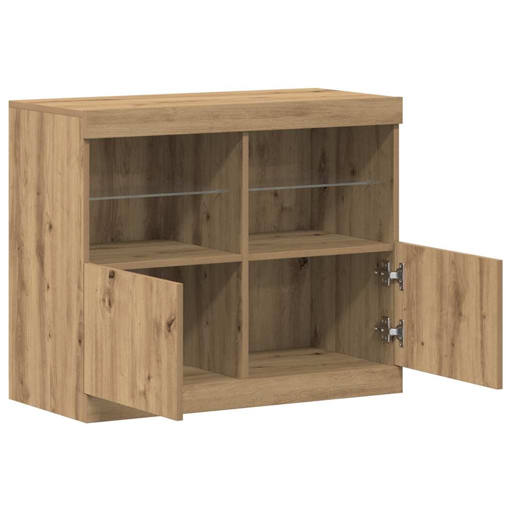 Madia LED Marrone 81 x 37 x 66,5 cm Legno multistrato
